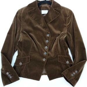 Akris Punto Brown Velvet Asymmetric Button Jacket